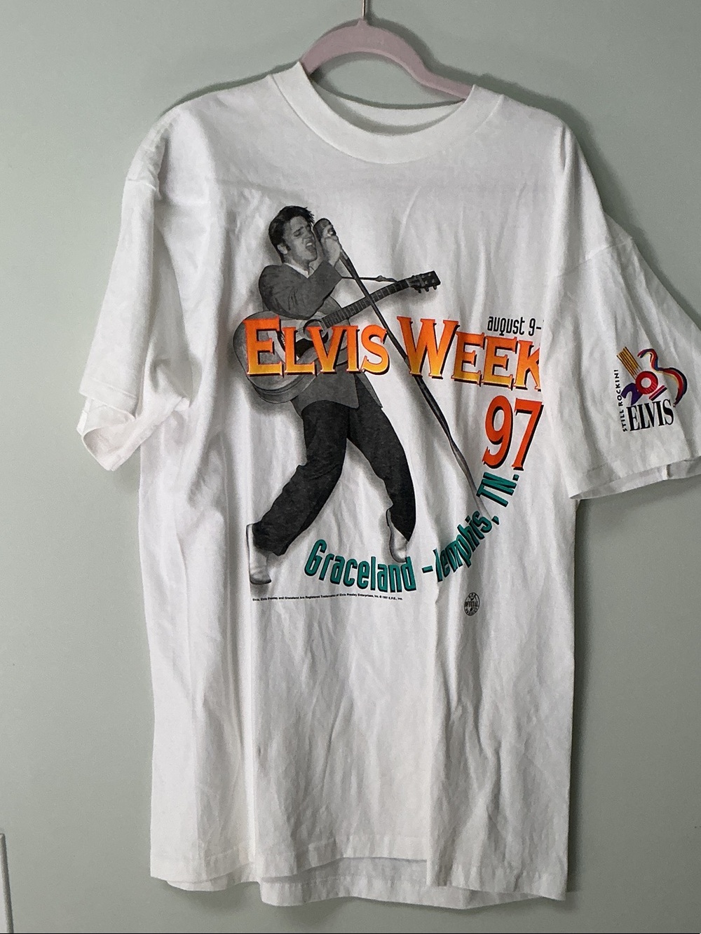 Elvis Week '97 White Graphic Tee